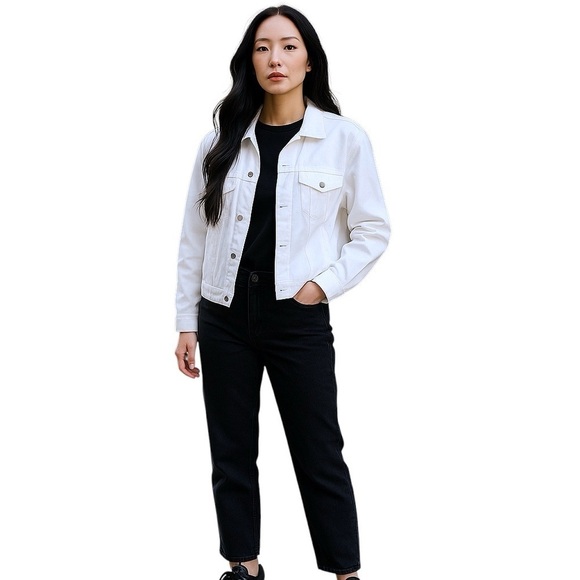 &DENIM Classic White Denim Trucker Jacket - Picture 4 of 10